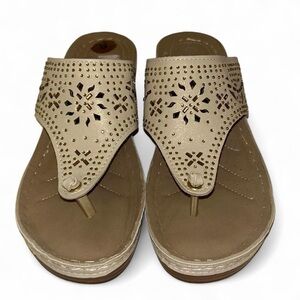 Atalina Mid Wedge Slip On Sandals Size 8 y2k